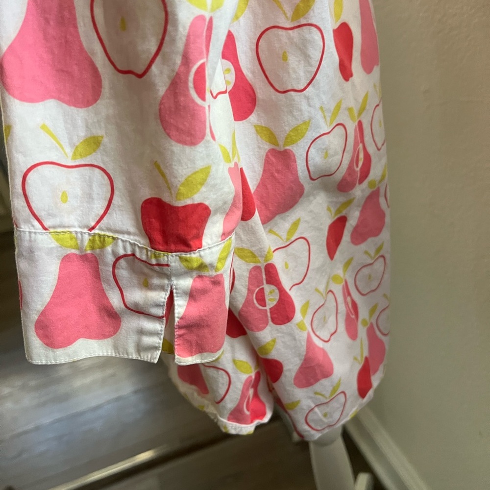 Apple Print Women's Pajama Shirt Cotton Long sleeve Shirt - Picture 7 of 15